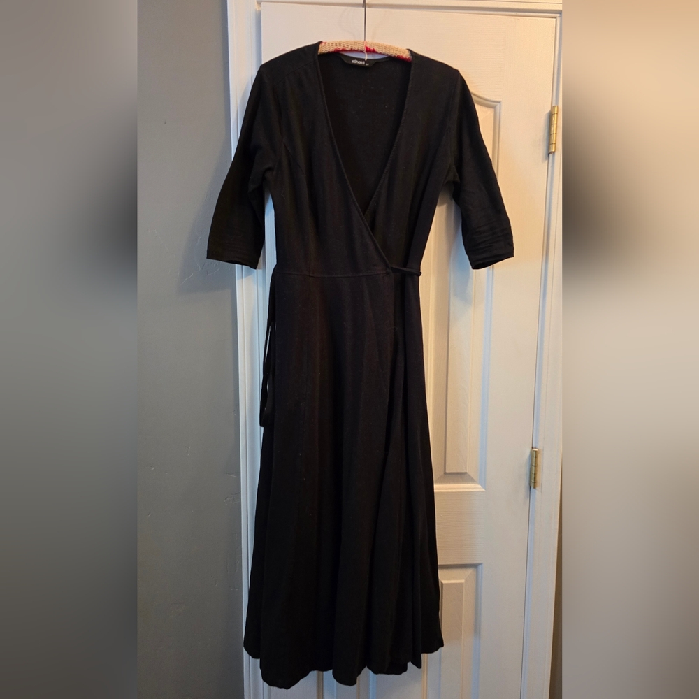 Eshakti Black Wrap Dress